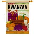 Angeleno Heritage 28 x 40 in. Happy Kwanzaa Party House Flag with Winter Double-Sided Vertical Flags  Banner Garden AN579048